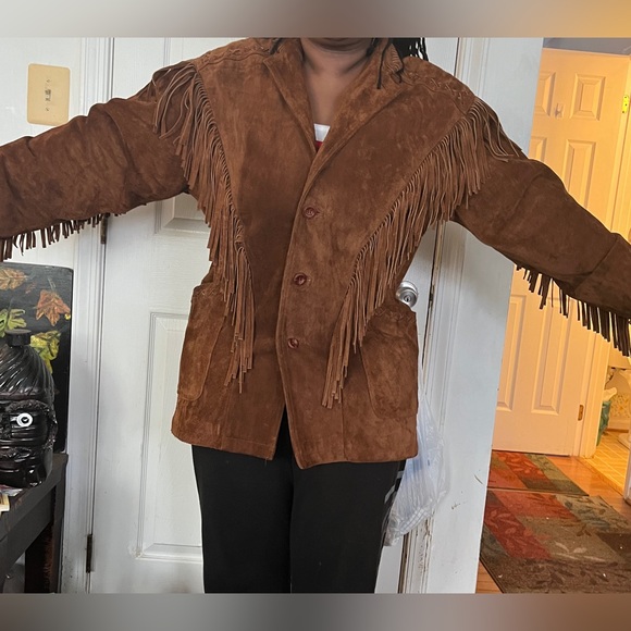 Villa Classico Brown Suede Fringe Jacket - Picture 2 of 16